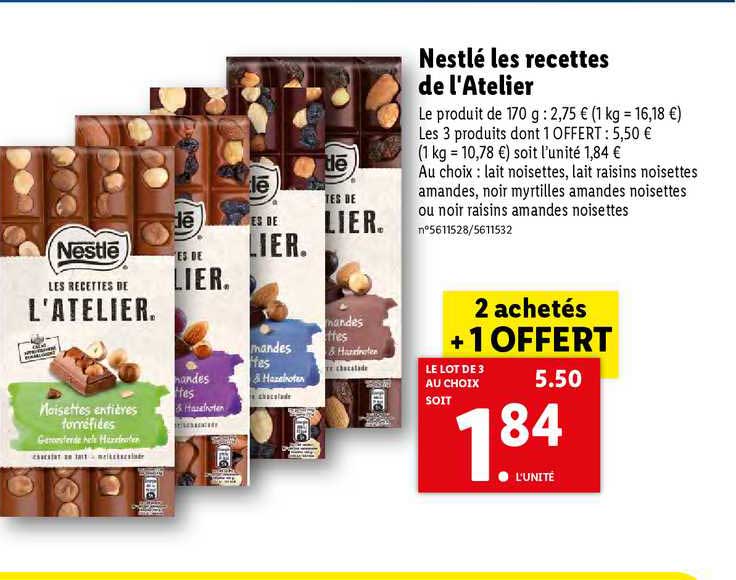 nestlé les recettes de l'atelier