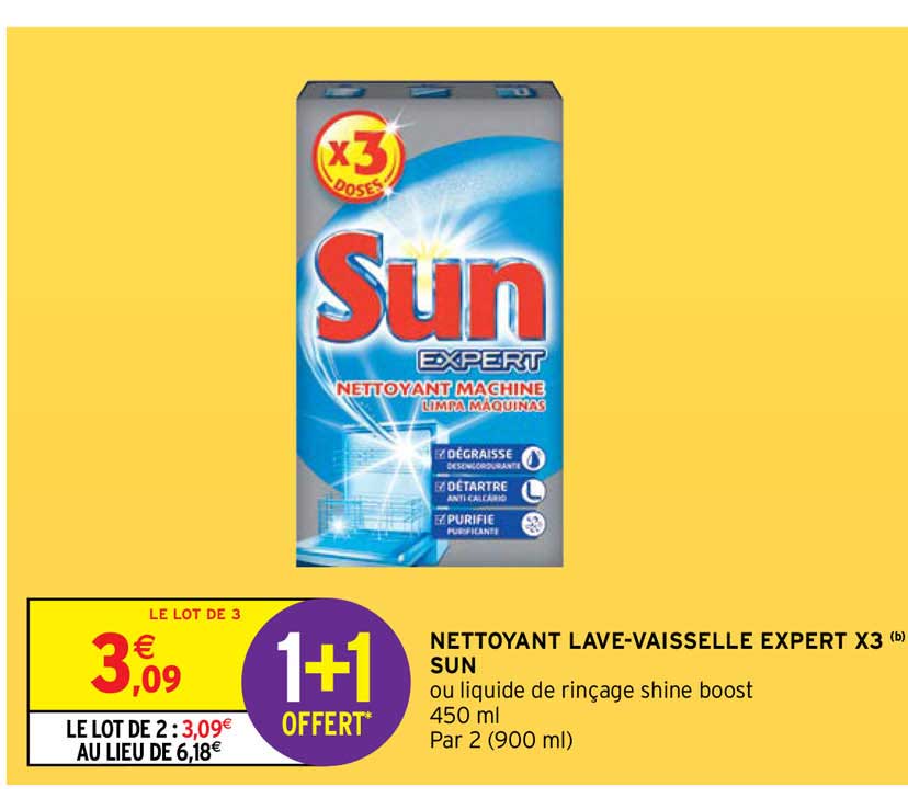 nettoyant lave-vaisselle expert x3 sun