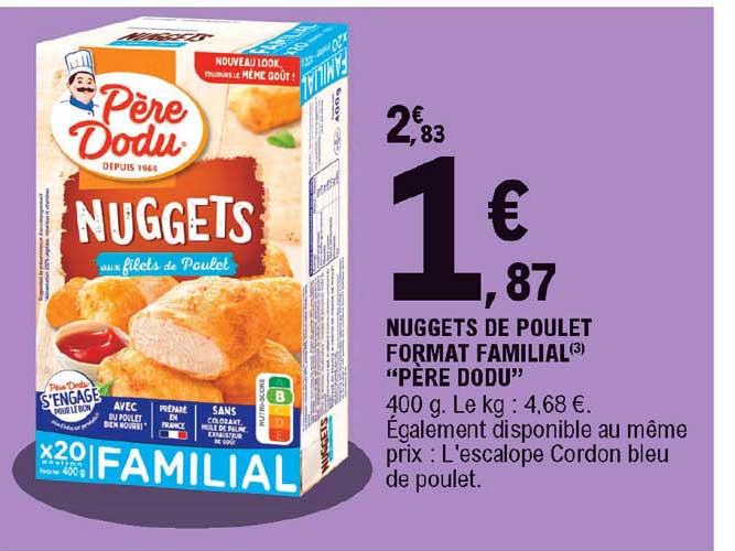 nuggets de poulet format familial "père dodu"