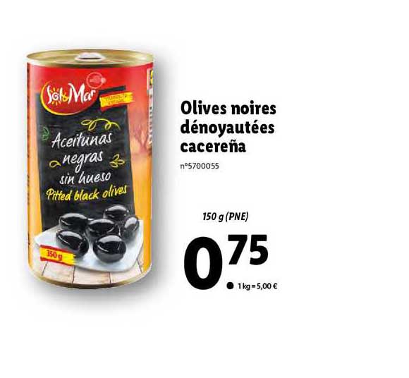 olives noires dénoyautées cacereña sol & mar