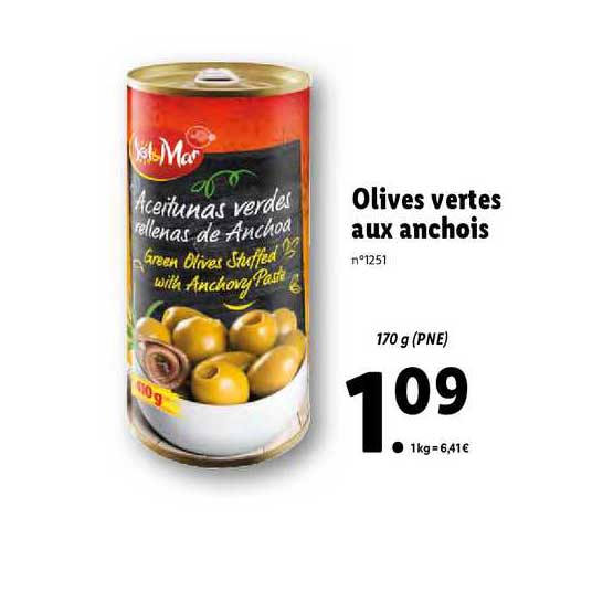 olives vertes aux anchois sol & mar