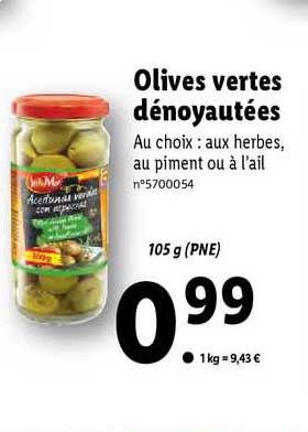 olives vertes dénoyautées sol & mar