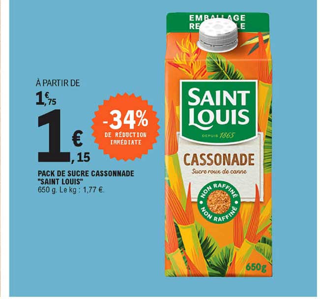 pack de sucre cassonnade "saint louis"