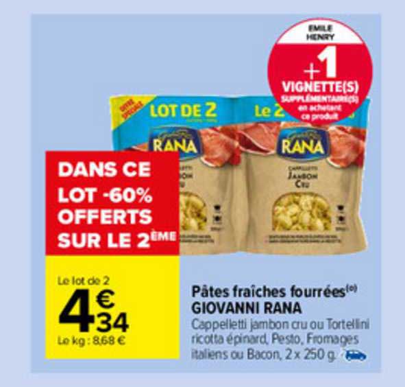 pâtes fraîches fourrées giovanni rana