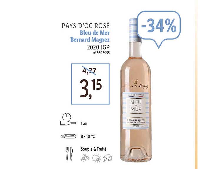 pays d'oc rosé bleu de mer bernard magrez