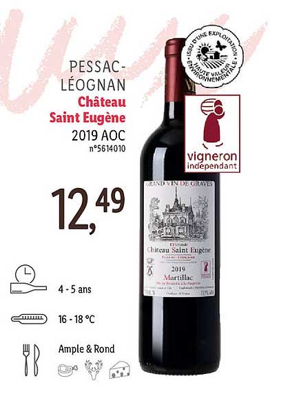 Pessac-léognan Château Saint Eugène 2019 Aoc