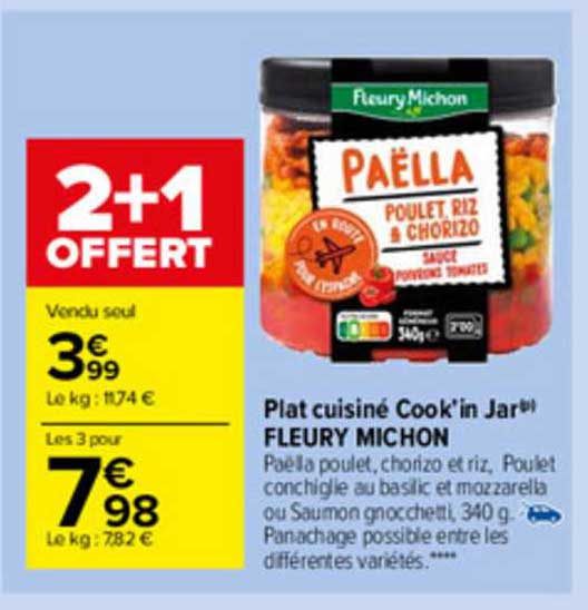 plat cuisiné cook'in jar fleury michon