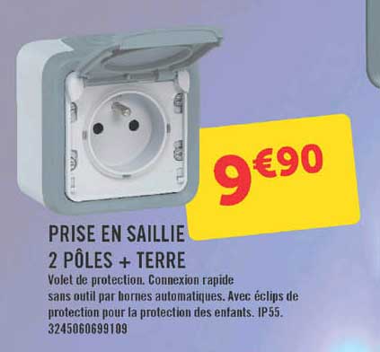 Prise En Saillie 2 Pôles + Terre