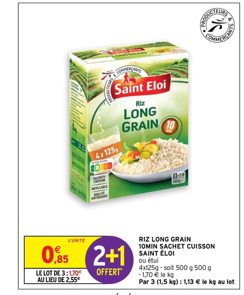 riz long grain 10 min sachet cuisson saint éloi