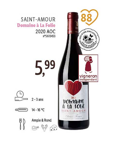 saint-amour domaine à la folie 2020 aoc
