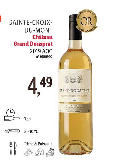 sainte-croix-du-mont château grand dousprat 2019 aoc