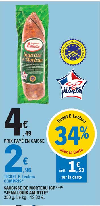 saucisse de morteau igp** "jean-louis amiotte"
