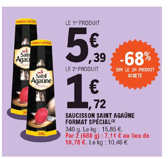 saucisson saint agaûne format spécial