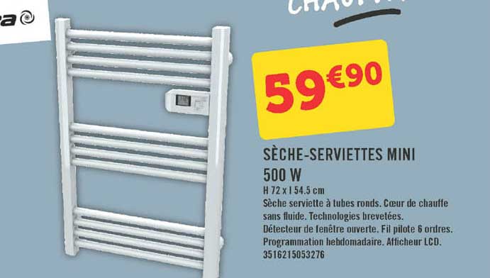sèche-serviettes mini 500 w
