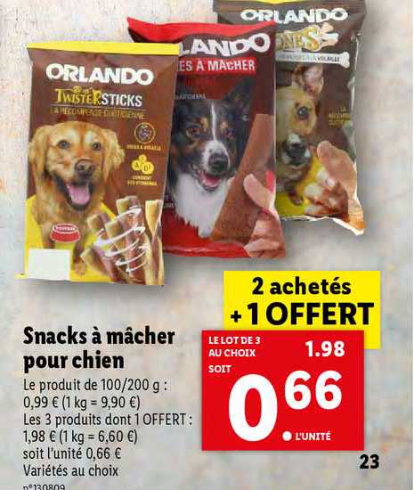 snacks à mâcher pour chien orlando