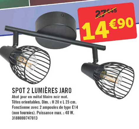 spot 2 lumières jaro