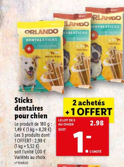 sticks dentaires pour chien orlando