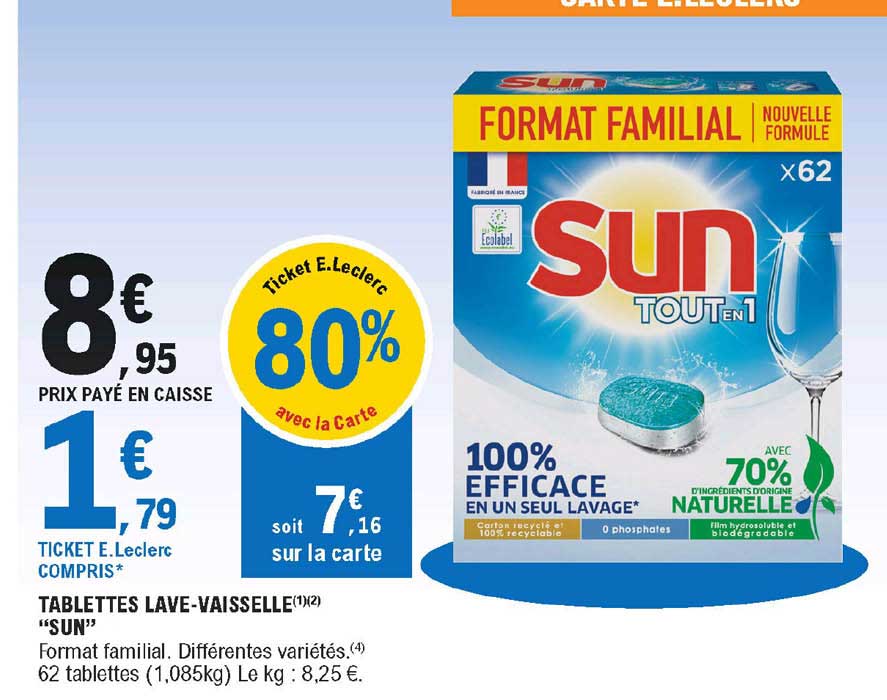 Tablettes Lave-vaisselle "sun"