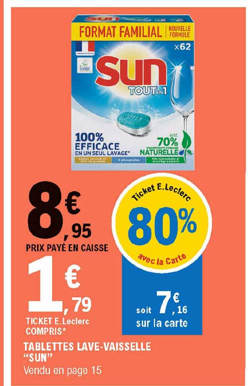 tablettes lave-vaisselle "sun"