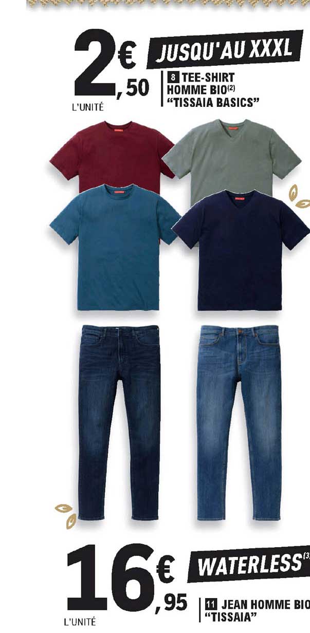 tee-shirt homme bio "tissaia basics", jean homme bio "tissaia"