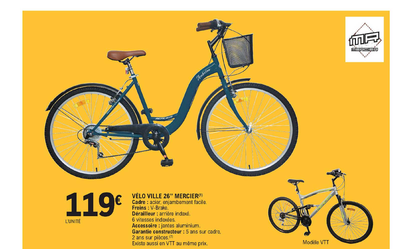 vélo ville 26" mercier