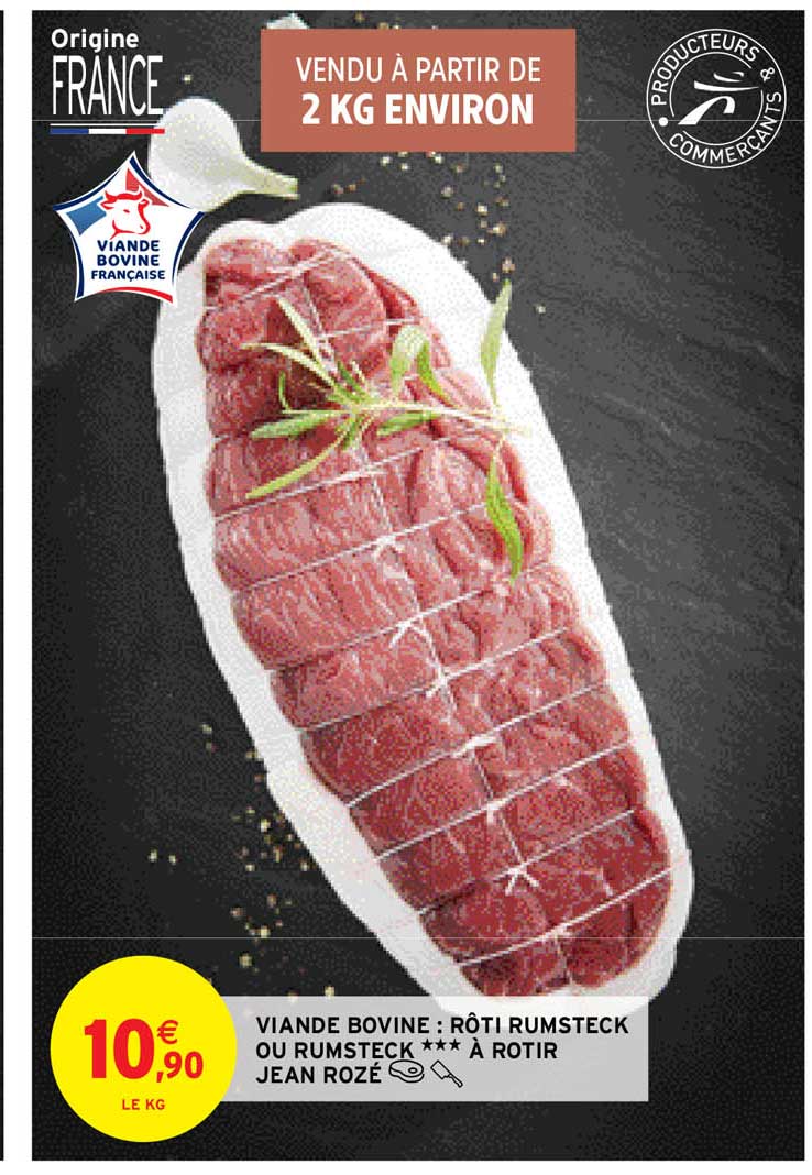 viande bovine : rôti rumsteck ou rumsteck *** à rotir jean rozé