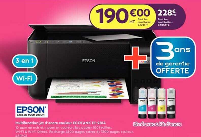multifonction jet d'encre couleur ecotank et-2814 epson