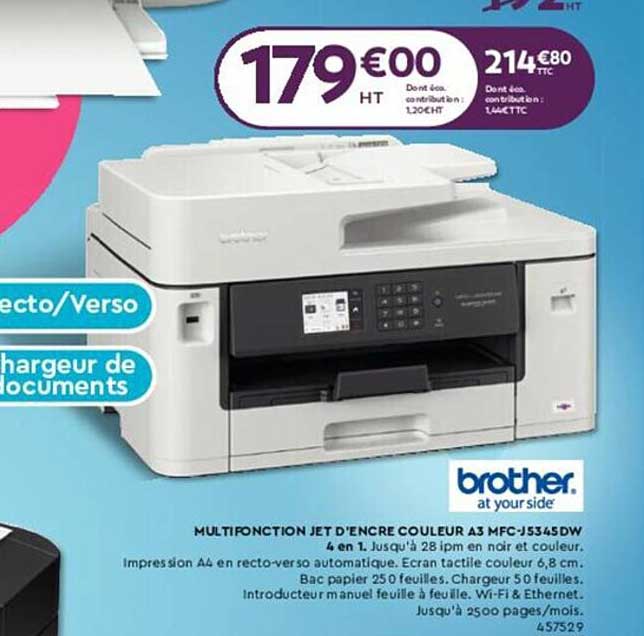 multifonction jet d'encre couleur a3 mfc-j5345dw brother