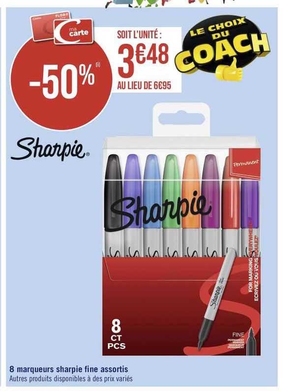 8 Marqueurs Sharpie Fine Assortis