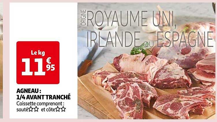 agneau : 1/4 avant tranché