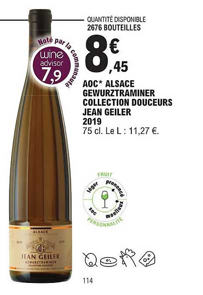 aoc alsace gewurztraminer collection douceurs jean geiler 2019