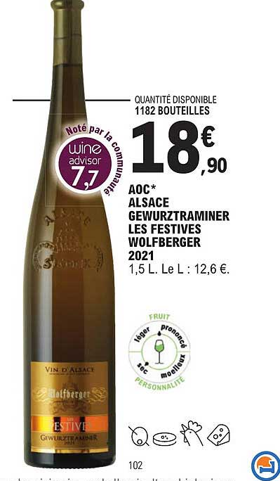 aoc alsace gewurztraminer les festives wolfberger 2021