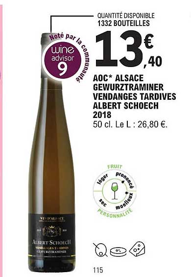 aoc alsace gewurztraminer vendanges tardives albert schoech 2018