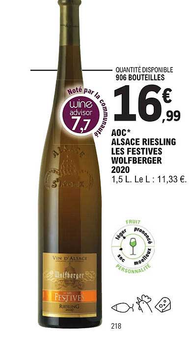 aoc alsace riesling les festives wolfberger 2020