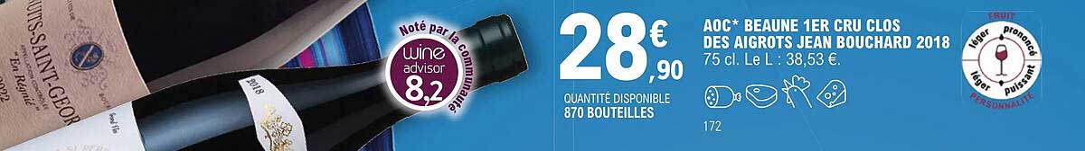 aoc beaune 1er cru clos des aigrots jean bouchard 2018