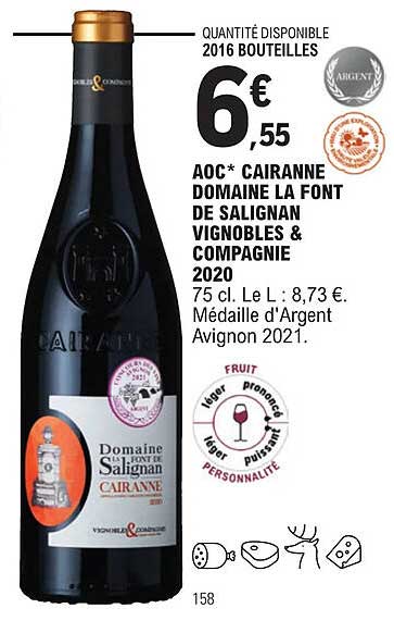 aoc cairanne domaine la font de salignan vignobles & compagnie 2020