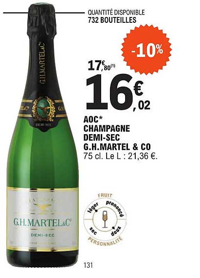 aoc champagne demi-sec g.h.martel & co