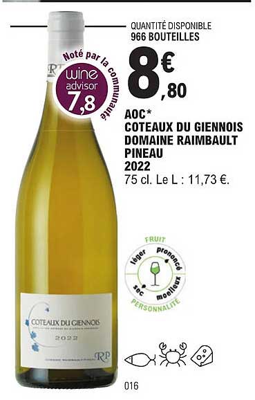 aoc côteaux du giennois domaine raimbault pineau 2022