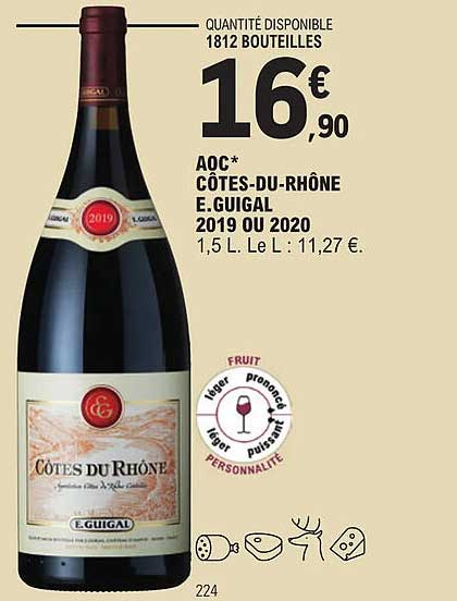 aoc côtes-du-rhône e.guigal 2019 ou 2020