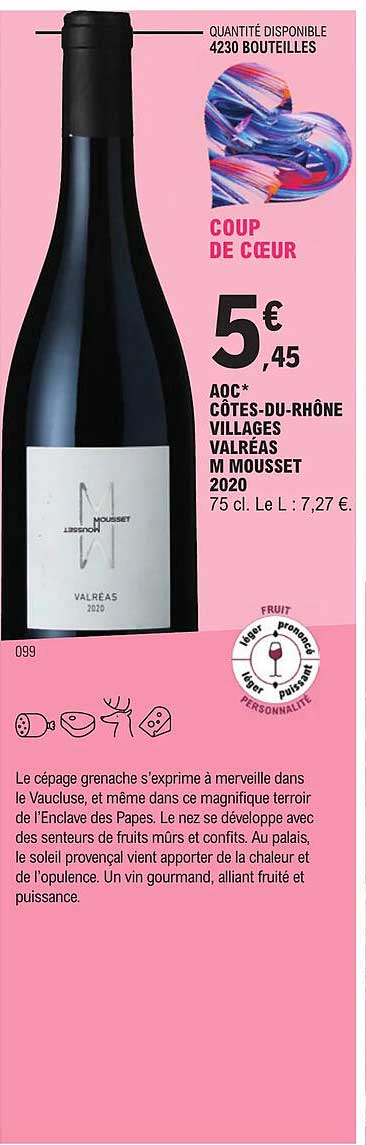 aoc côtes-du-rhône villages valréas m mousset 2020