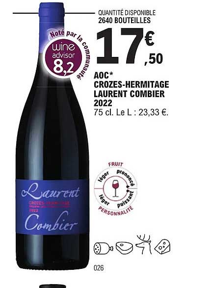 aoc crozes-hermitage laurent combier 2022