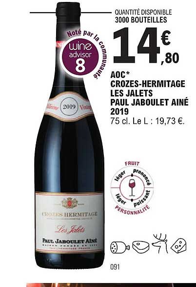 aoc crozes-hermitage les jalets paul jaboulet ainé 2019