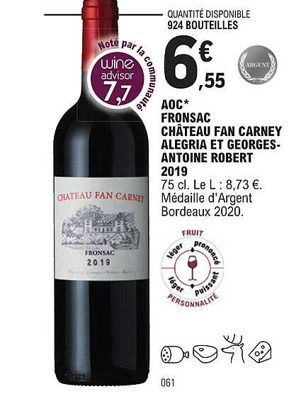 aoc fronsac château fan carney alegria et georges-antoine robert 2019