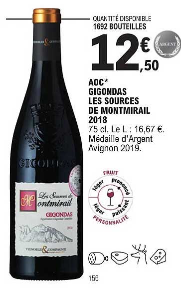 aoc gigondas les sources de montmirail 2018