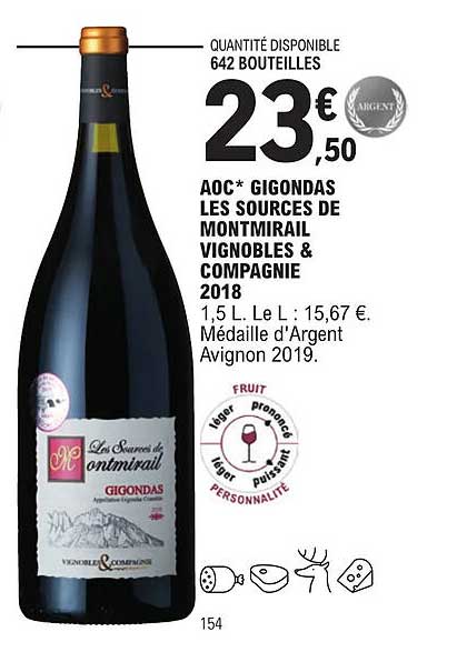 aoc gigondas les sources de montmirail vignobles & compagnie 2018
