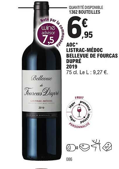 aoc listrac-médoc bellevue de fourcas dupré 2019