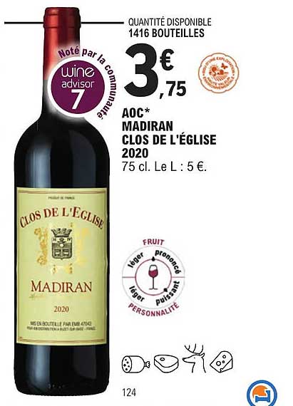 aoc madiran clos de l'église 2020