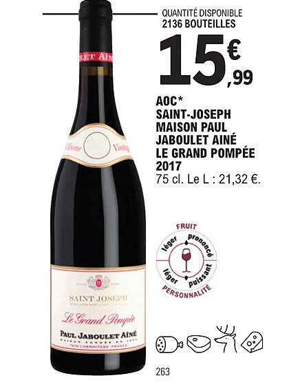 aoc saint-joseph maison paul jaboulet ainé le grand pompée 2017