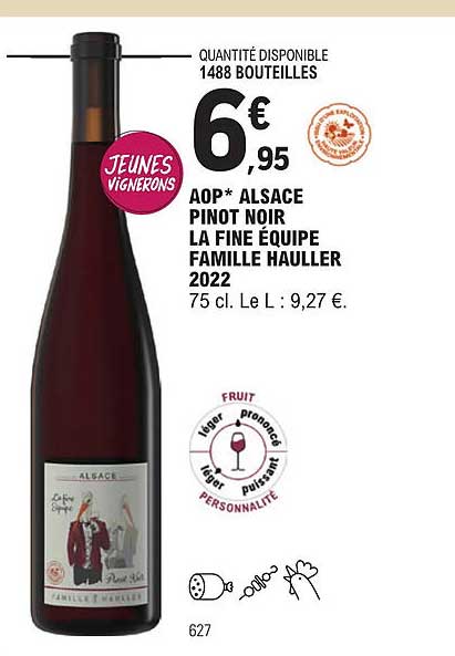 aop alsace pinot noir la fine équipe famille hauller 2022