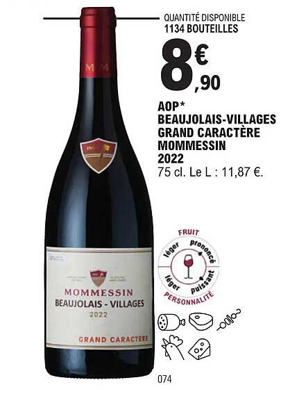 aop beaujolais-villages grand caractère mommessin 2022
